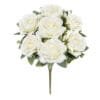 Elegant Rose Flower Bush w Gypsophila x7, 17in, Pink Lavender Bush
