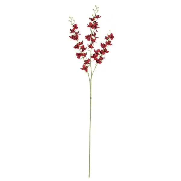 Petite Dendrobium Orchid Flower Spray x3, 34in, Red